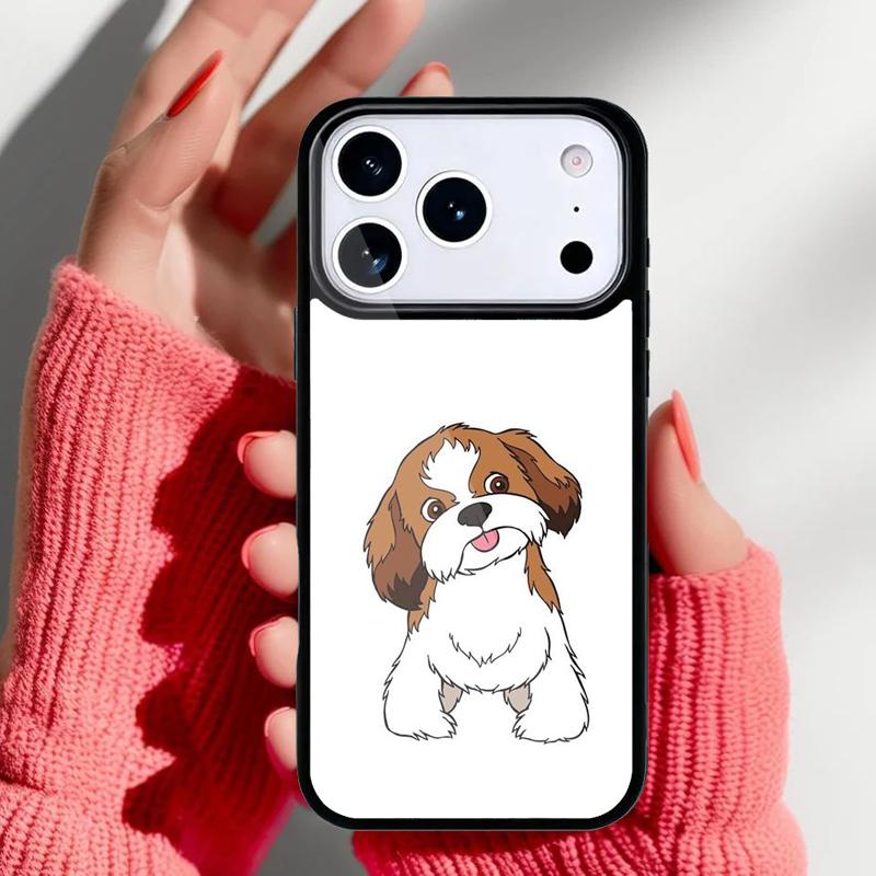 Cartoon Shih Tzu Dog Phone Case for iPhone 17 16 15 14 13 Pro Max Back Cover for 12 11 Pro Coque