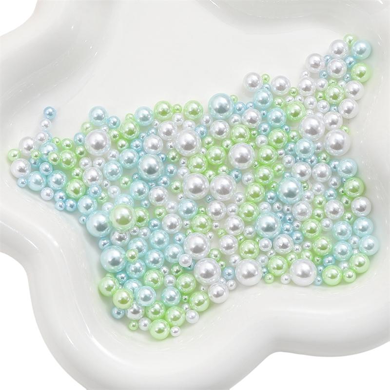 200Pcs No Hole 3-8mm Colorful ABS Round Imitation Pearl Beads for DIY Jewelry Craft Making Home Decoration Art Faux Pearls for Vase Fillers