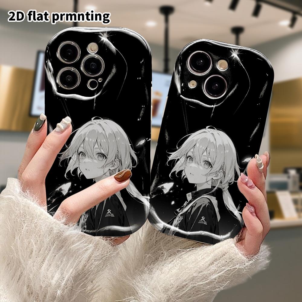 Mobildeksel: 2D flat, passer til iPhone 18 17 16 15 14 13 12 Pro, animejente, perfekt jule- og Halloween-gave