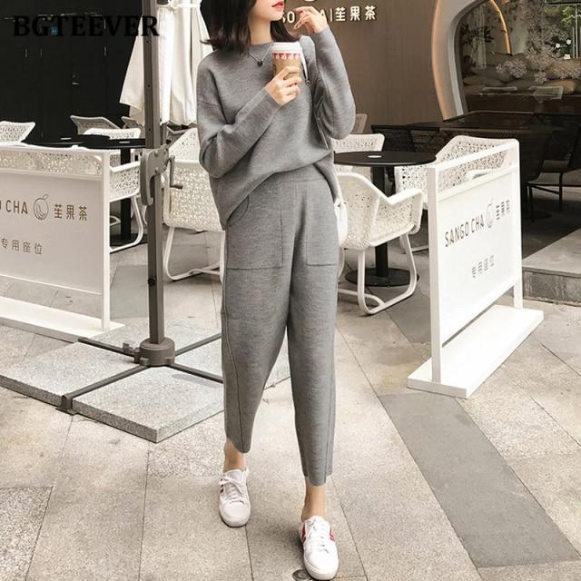 Inverno Casual Thick Sweater Tute Tute O-neck Maglioni \u0026 Elastico Vita  Pantaloni Tuta Donna Maglia 2 Pezzi Set acquista in modo economico —  spedizione gratuita, recensioni reali con foto — Joom