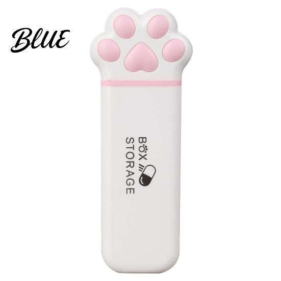 Daily Medication Organizer Portable Pill Box Cute Cat Paw Design