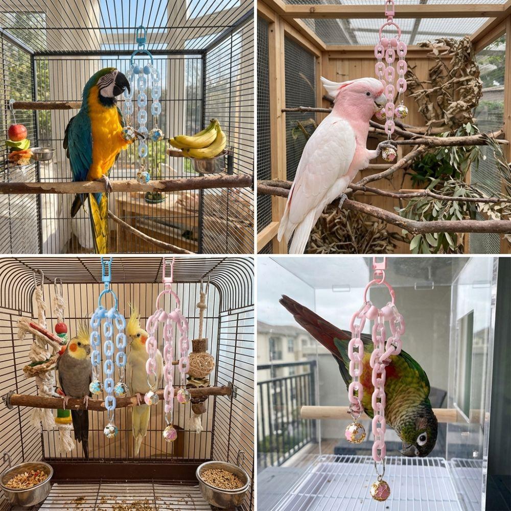 Wear-resistant Bird Chain Bells Toys Metal Bell Teeth Grinding Toy  Small Pet Bird