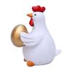 Set of 2 Easters Hen Hugging Golden Eggs Resins Figures Miniatures for Enhancing Garden Yard Aesthetic and Home Decors