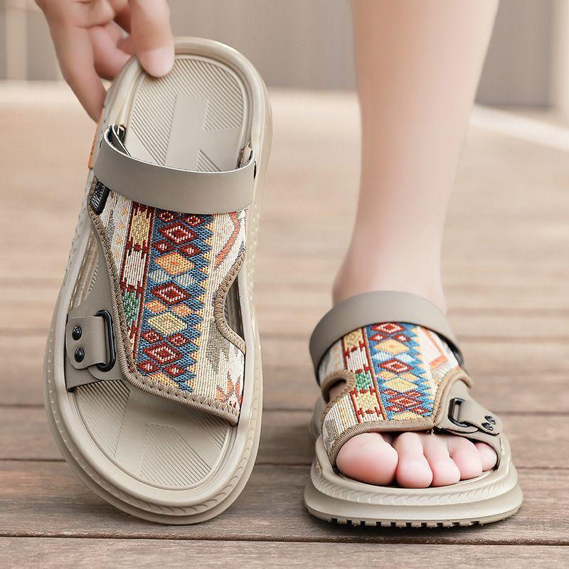 

Мужские сандалии двойного назначения для вождения, летняя обувь, спортивные сандалии на мягкой подошве, новые нескользящие пляжные шлепанцы для выхода в свет 44