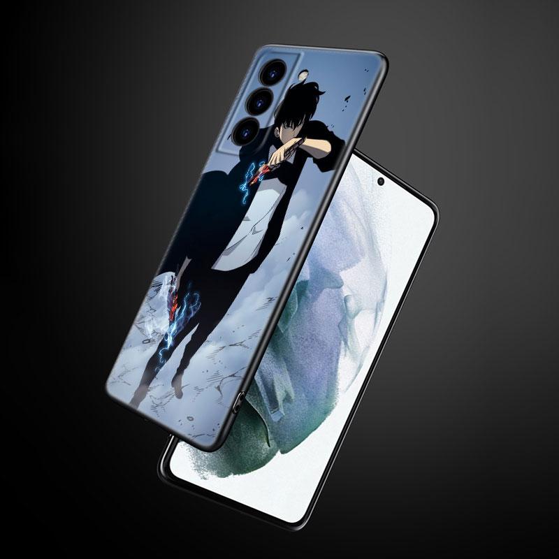 Anime Solo Leveling Phone Case For Samsung Galaxy S22 Pro S21 S20 Ultra FE S10 Lite 5G S10E S9 S8 Plus Soft TPU Black Cover