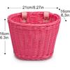 Kids Bike Basket, Bike Basket Front Bike Accessories for Girl Boys, Woven Bicycle Basket with Stickers, Bike Bell, Windmill, and 1pairs Colorful