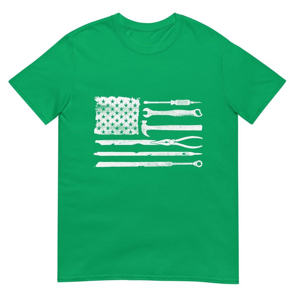 Usa Flag Car Mechanics Tool Kit Unisex Dad Funny Fathers Day Tshirt