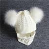 Children Beanie Pompom Neck Knitted Warm Hat Winter Scarf Set