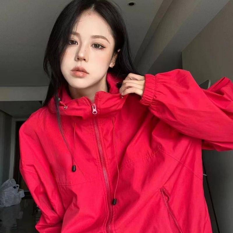 Harajuku Green Jackets Donna Y2k Streetwear Cappotti Oversized Autunno Outdoor Oversized Vintage Jacket Prodotti di tendenza
