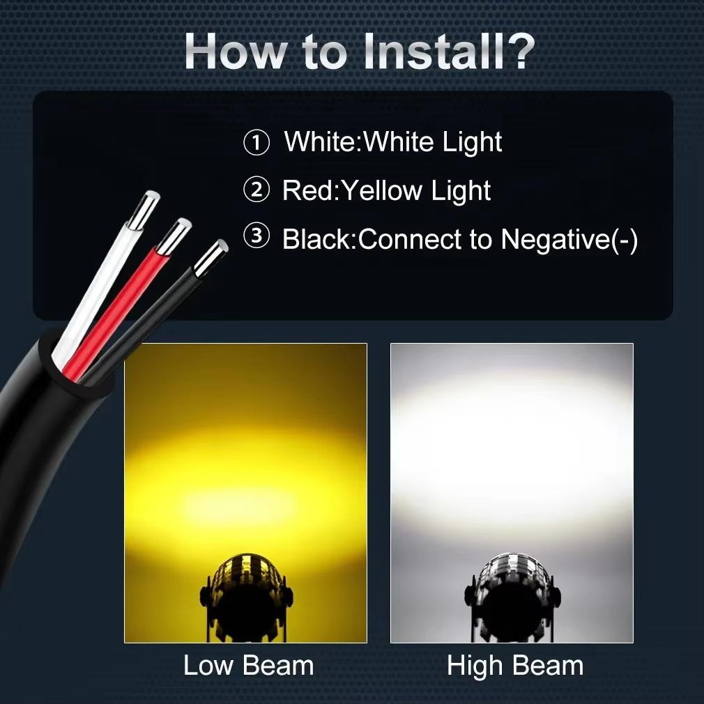 For Auxiliary Spotlight Lamp Moto Fog Light Accessories Motorcycle Mini Driving Light Headlight Universal Dual Color ATV Scooter
