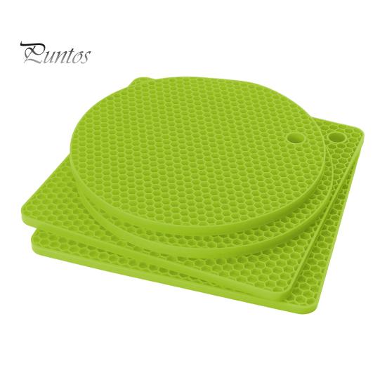 

Силіконові підставки для гарячих страв Термостійкий тримач для каструль для прихваток Відкривачка для банок для сушіння Тримач для ложок Підстаканник Багатофункціональні кухонні килимки зелений