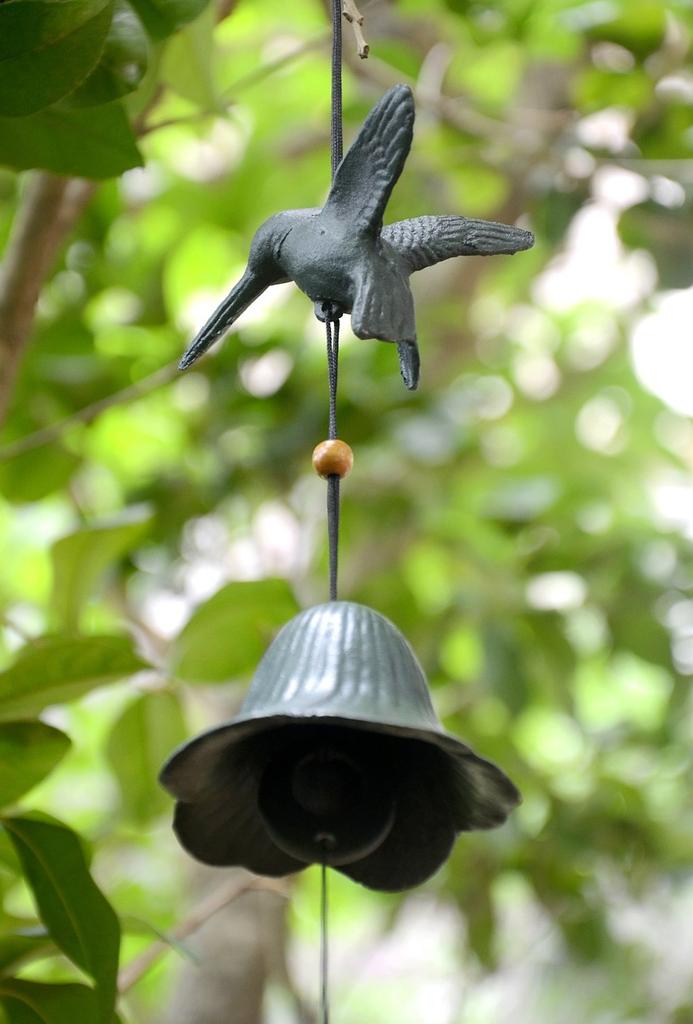 Hwagui Iron Wind Little Hanging Perfect for Room and Braziers 2-Piece Chime, Bells, Green, Year-End Gifts, Dividers,