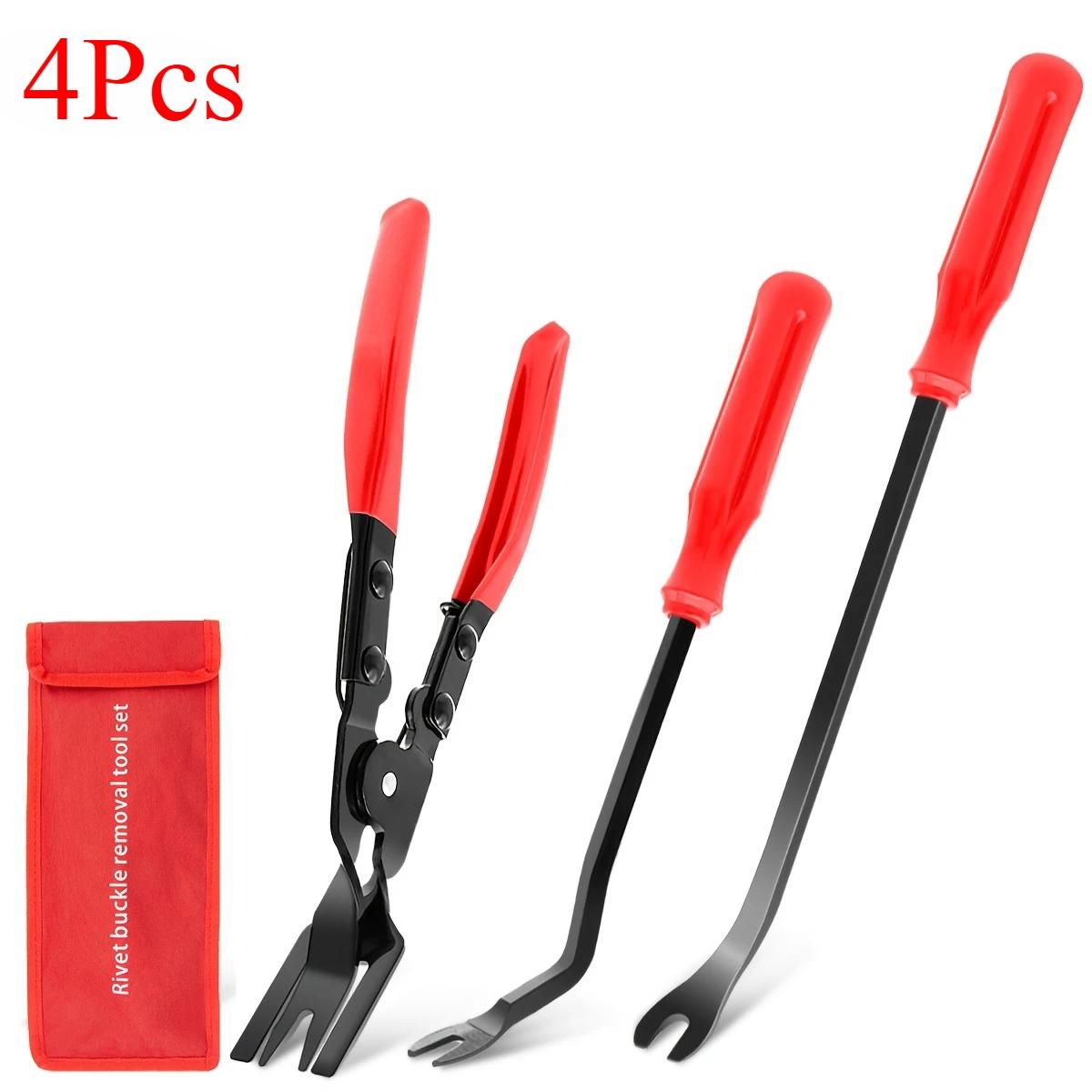 4Pcs Car Clip Pliers Set Fastener Removal Tool, Auto Trim Removal Tool Kit Pry Tool Set Car Door Panel Dashboard Repair Kit. 4Pcs