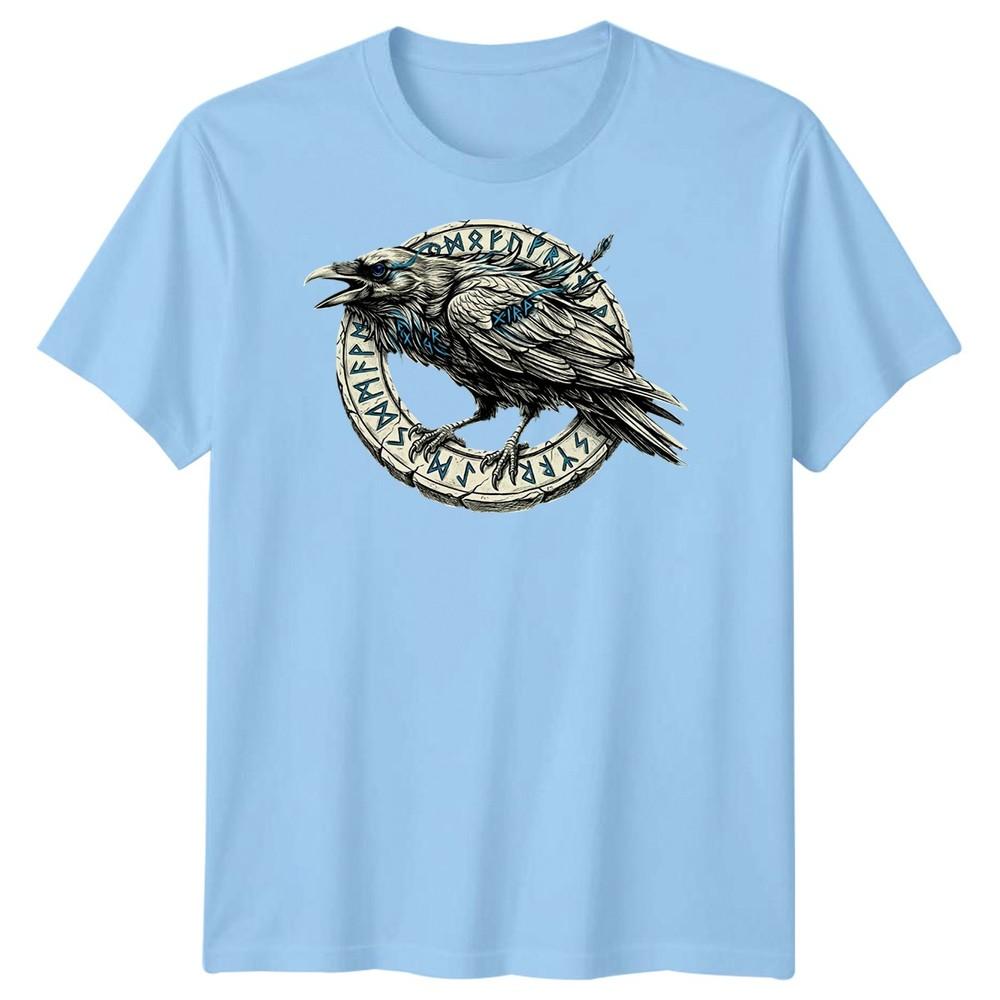 Raven In Viking Unisexs T Shirt Symbols Text Valhalla Cotton Apparel Tee S