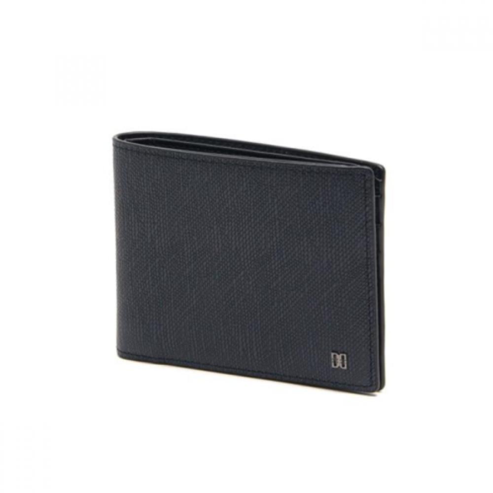 Daks Black Leather Dd Logo Classic Wallet
