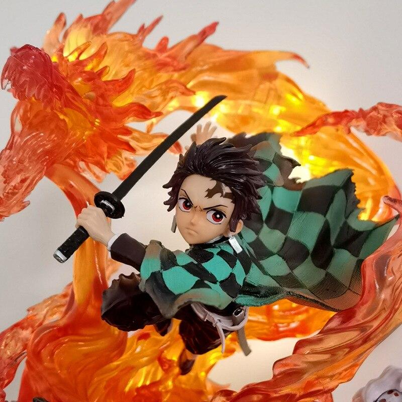 30cm Demon Slayer Anime Figure Kimetsu No Yaiba Action Figure Gk Kamado Tanjirou Figurine Collection Model Doll Toys With Light