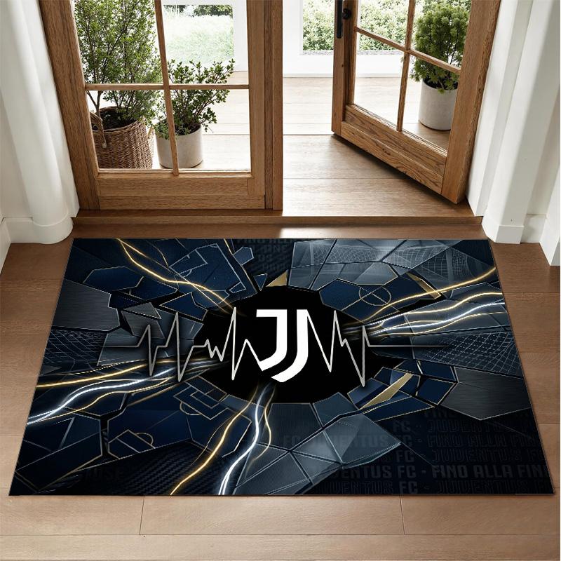 Juventus FC Design Crystal Velvet Rug Soft Decorative Mat for Bedroom Entrance