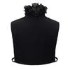Womens Ruffle Stand False Collar Half Shirt and Fake Wrist Cuffs Sleeves Set Decorative Detachable Layering Accessories