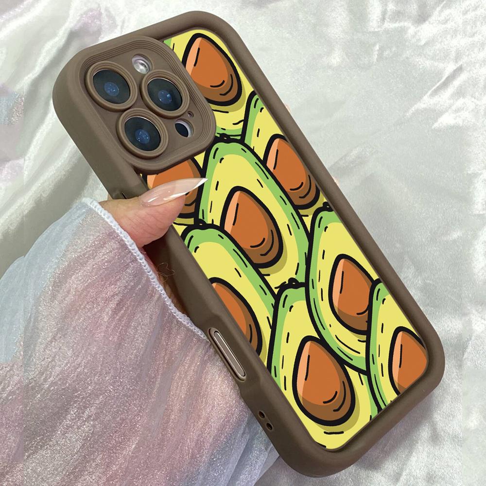 

JT254 Funny Green Avocado for iPhone 17 16 15 14 13 Pro Max Samsung S26 S25 Ultra A17 A16 A07 A56 A36 A15 Xiaomi 15T Redmi 15c Note 14 13 12 Soft Case Redmi 15C 4G/5G(171.6) коричневий
