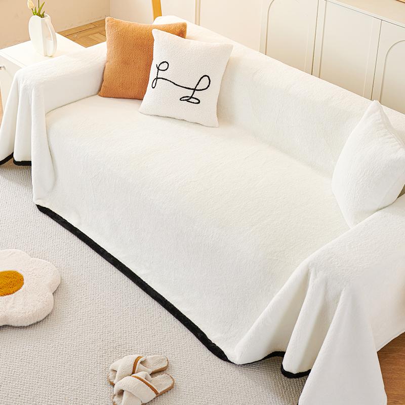 Plush Sofa Towel Autumn and Winter Non-Slip Seat Cushions Simple Modern Leather Sofa Cover Full Cover Cloth