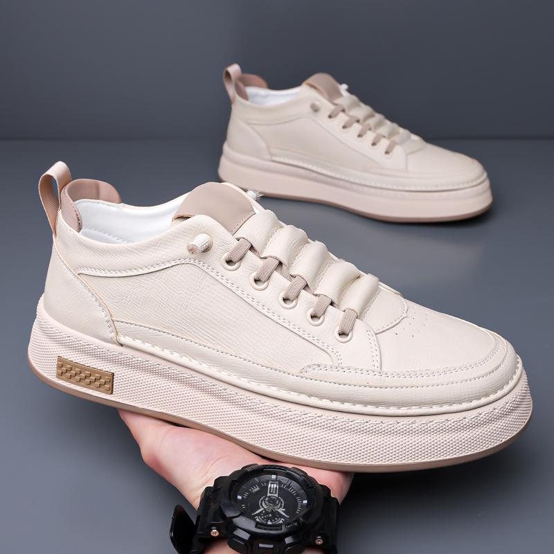 Fashion Fashion Casual Leather Mens Casual Shoes Non-Slip Walking Sneakers Outdoor Lightweight Skateboard Footwear Comfy Vulcanize Shoes