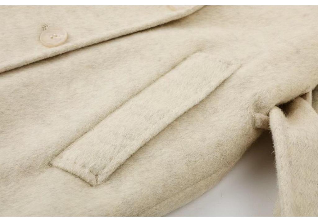 Jiang Xin Inspired Y-Style Apricot Wool Coat - Mid-Length Hepburn Style for Winter 2025