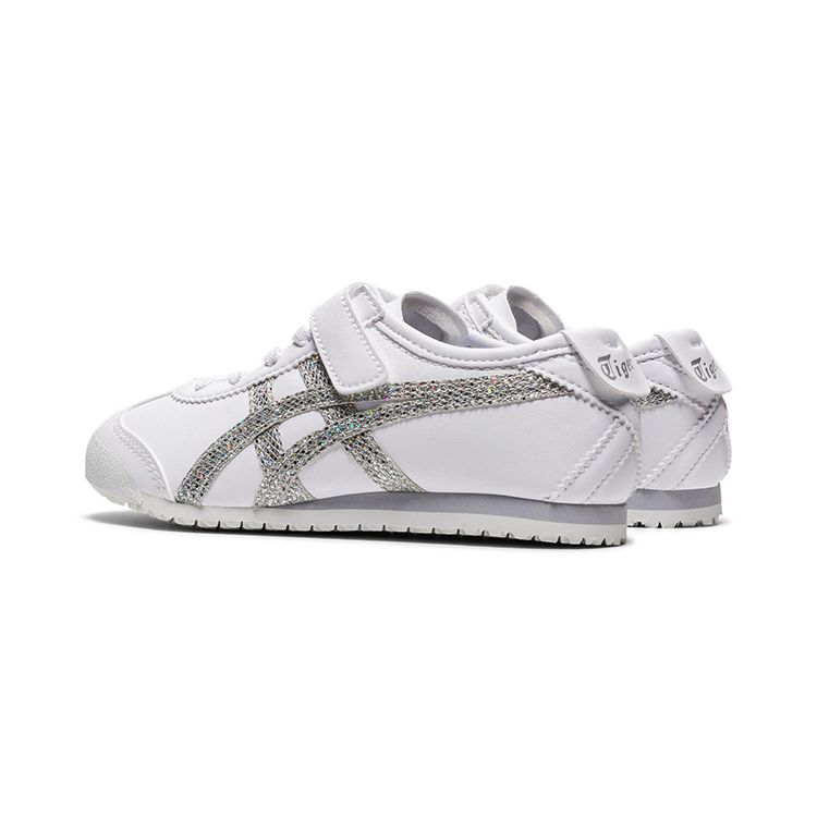 ONITSUKA TIGER Candy Glitter Mexico 66 Comfortable Low-Top Kids Running Shoes Kids Sneaker White Silver 1184A172-100