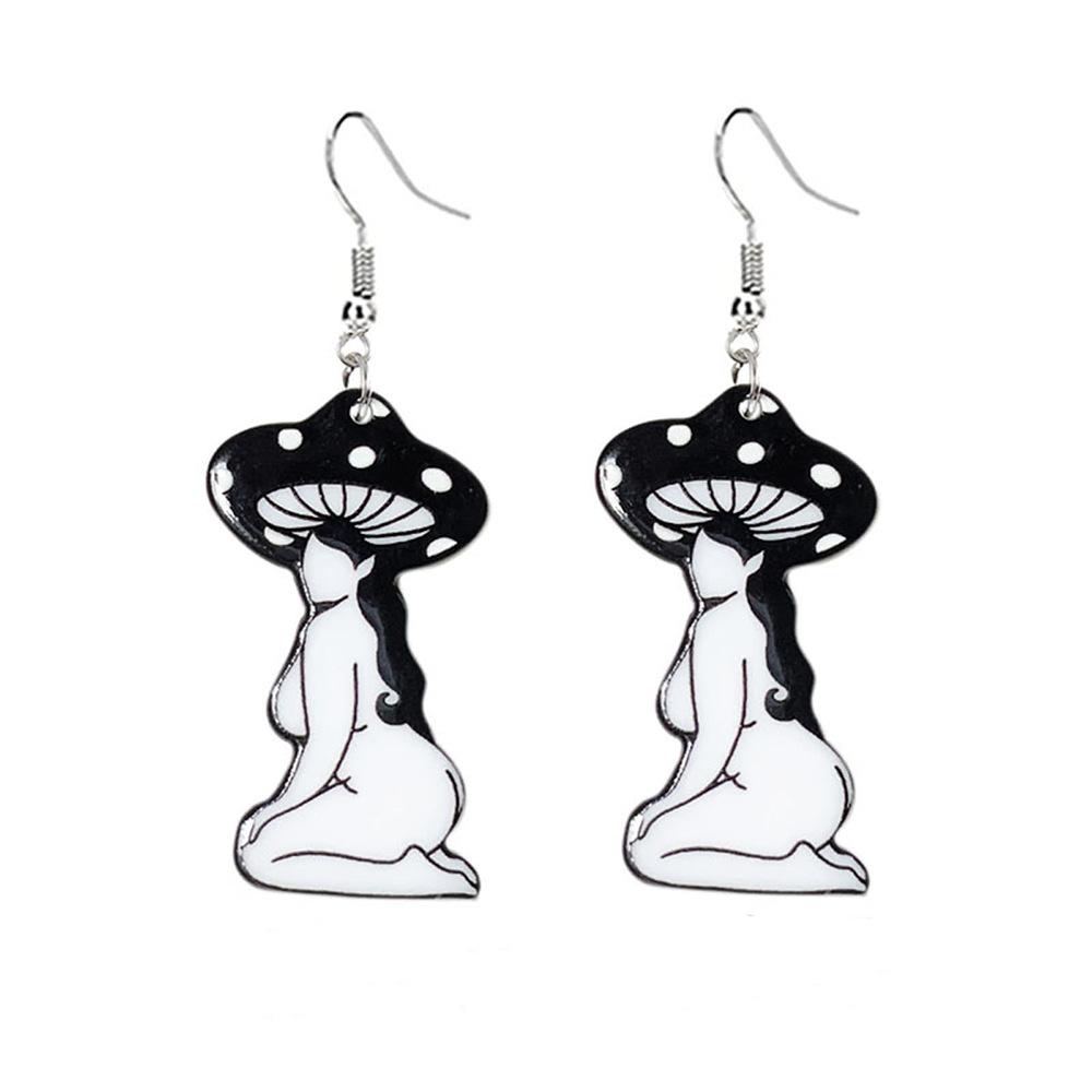 Acrylic Mushroom Girl Sexy Personalized Funny Retro Earring Fashion Ear Drop For Women