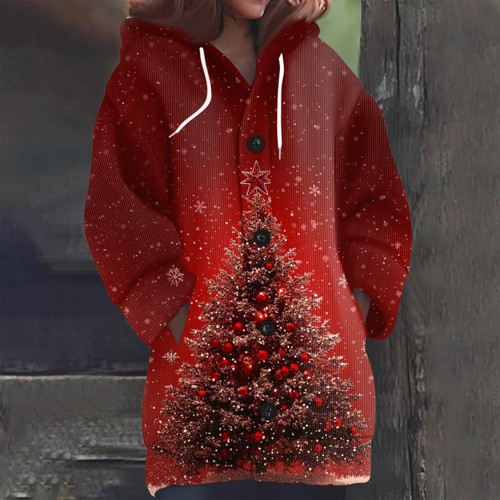 

Женская мода повседневная шерстяная вязка с капюшоном и пуговицами с длинным рукавом XXL красный