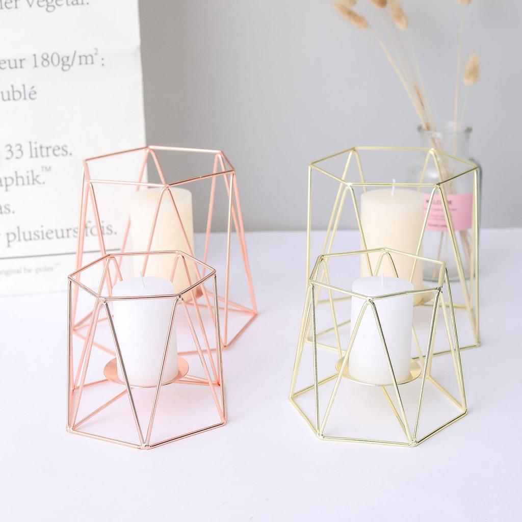 Nordic Gold Wrought Iron Aromatherapy Candle Holder, European Romantic Metal Ornament.
