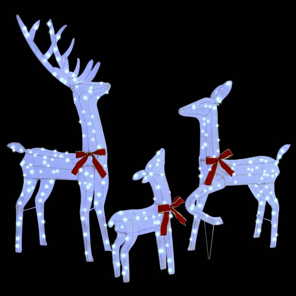 Reindeer Family 3 pcs Cold White 68 x 26 x 127 cm Fabric