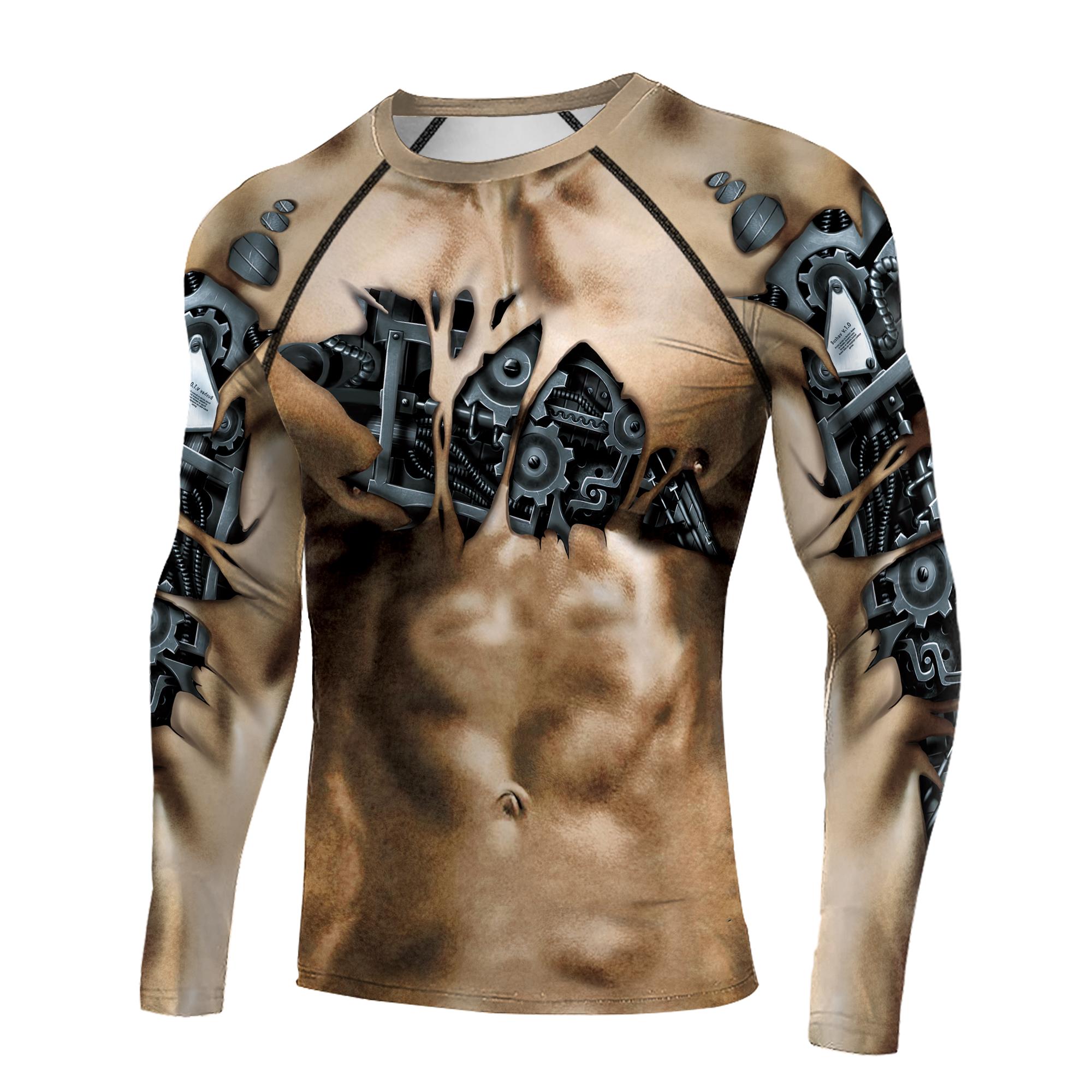 

Zawaland Дорослий чоловічий футболка Muscle Long Sleeve 3D Print Tattoo Short Sleeve Cosplay Costume Tracksuit Casual T-Shirt Men Tops M