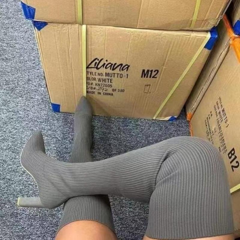 Women's High Heel Boots Knee High Large 43 Over the Knee Boots Long Tube Boots