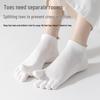 Spring/Summer Anti-Pilling Ultra-Thin Five-Toe Socks, Unisex, Short Tube, Pure Combed Cotton, Mesh Design