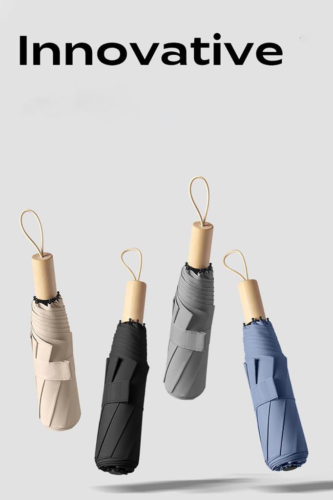 Regenschirm, der sich 3-fach faltet, super wasserabweisend bleibt, Holz, UV-Schutz, hohe Lichtbeständigkeit, starker Wind, Regen oder Sonnenschein, stilvoll, Sekunden, Memory, Regenschirm, Sonnenschirm,