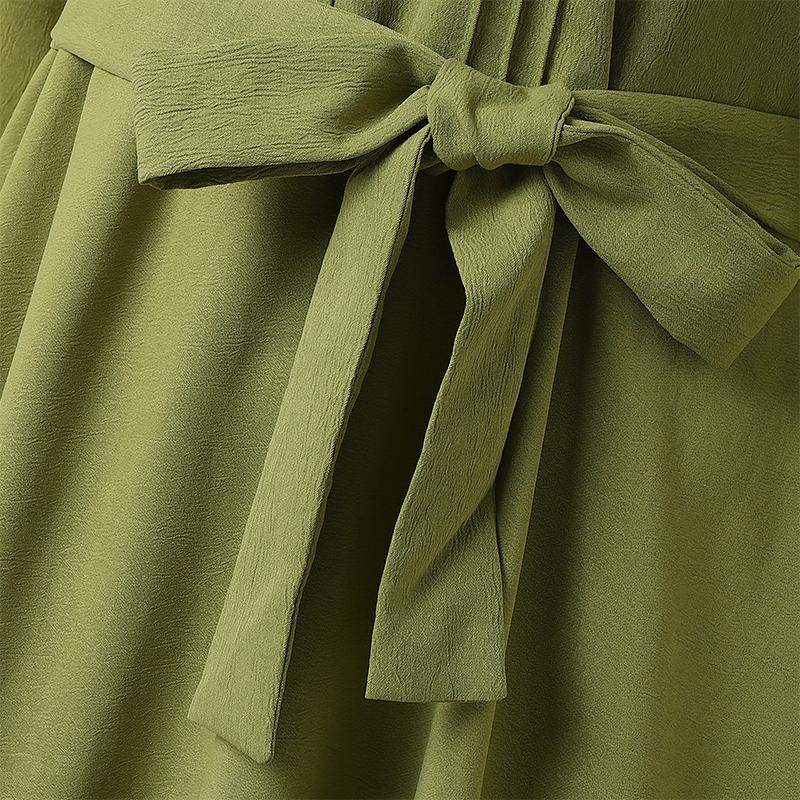 ZANZEA Women Round Neck Casual 3/4 Sleeve Loose Long Dress