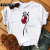 Women's Fashion Western Ballet Dancer Short Sleeve T-shirt Casual Elegant Summer Top Polyester Fabric Girl's Personality Sister