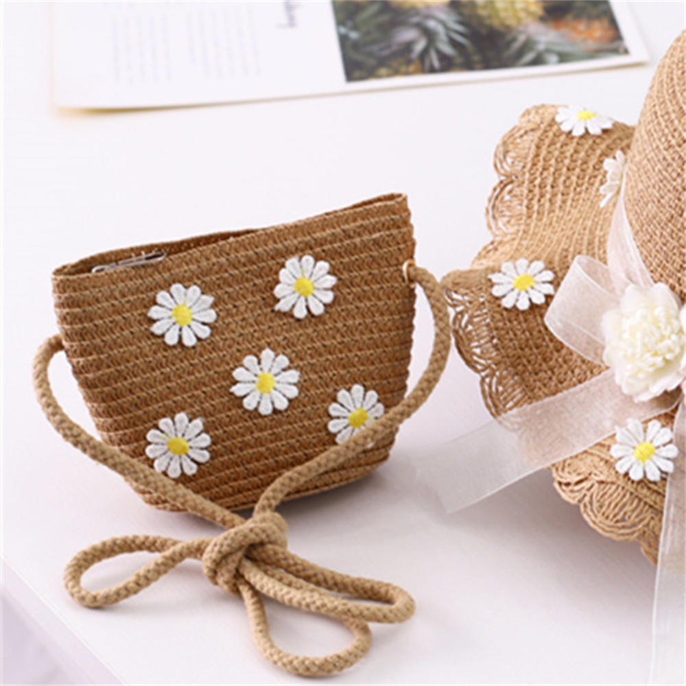 Handmade Straw Bag Women Woven Beach Crossbody Bag Ladies Shoulder Rattan Handmade Knitted Candy Color Small Handbag