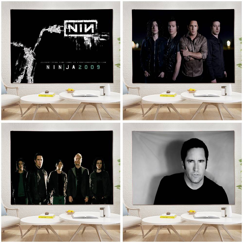 NNine IInch Nails Cool Tapestry Wall Hanging Printed Polyester Tapestry INS Decoration Wall Decor