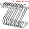 10/15/20/25/30pcs Home Kitchen Stainless Steel Holder Hanger S Shaped Hook Clasps Hooks Storage Rack