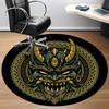 1pc Demon Mask Office Round Area Rug, Indoor Mat Suitable For Office, Under Office Chairs Bedroom Living Room Home Decor, Room Deco