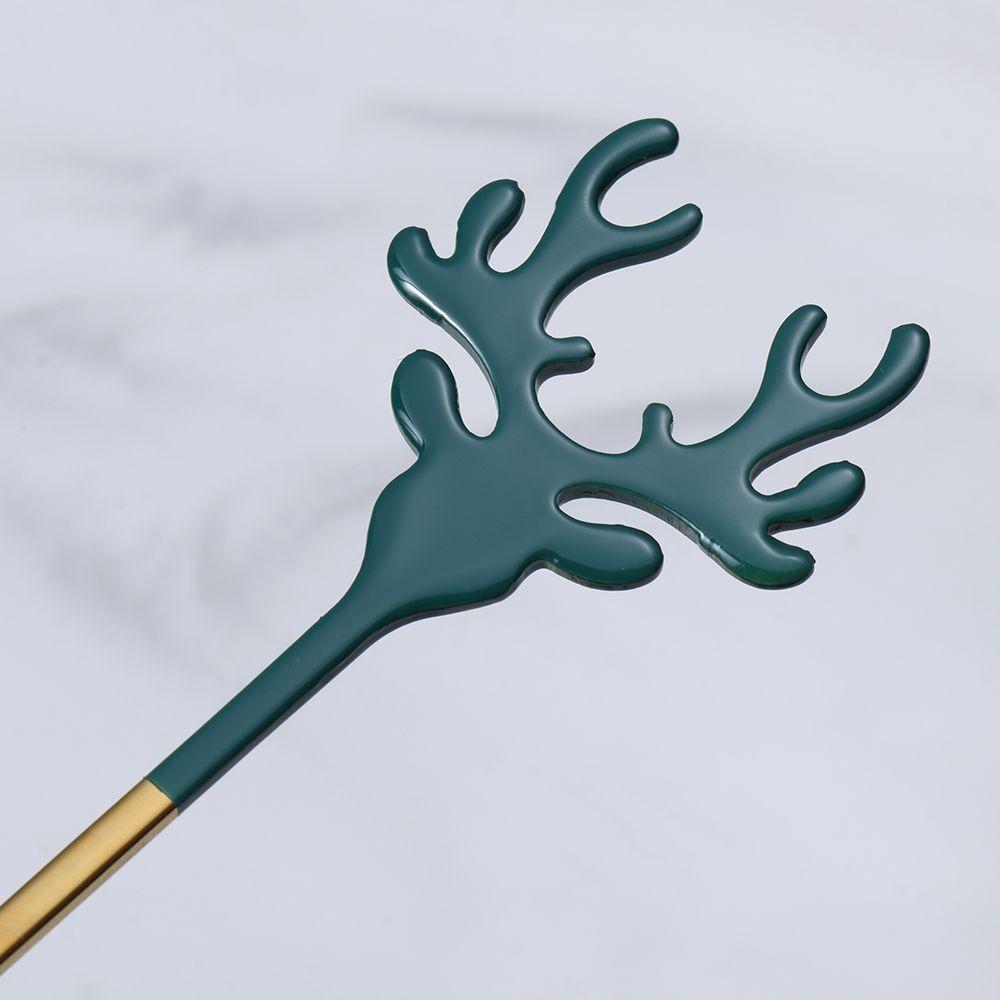 Tableware Stirring Spoon Stainless Steel Xmas Antlers Tea Scoop Coffee Scoops Christmas Spoons