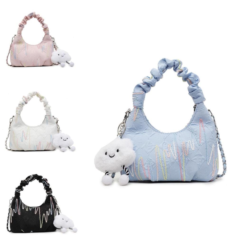 Canvas Shoulder Bag For Women With Chain Detail Perfect For Daily Casual Use