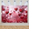 2D Flat Romantic Red Pink Hearts Backdrop for Wedding & Engagement Events