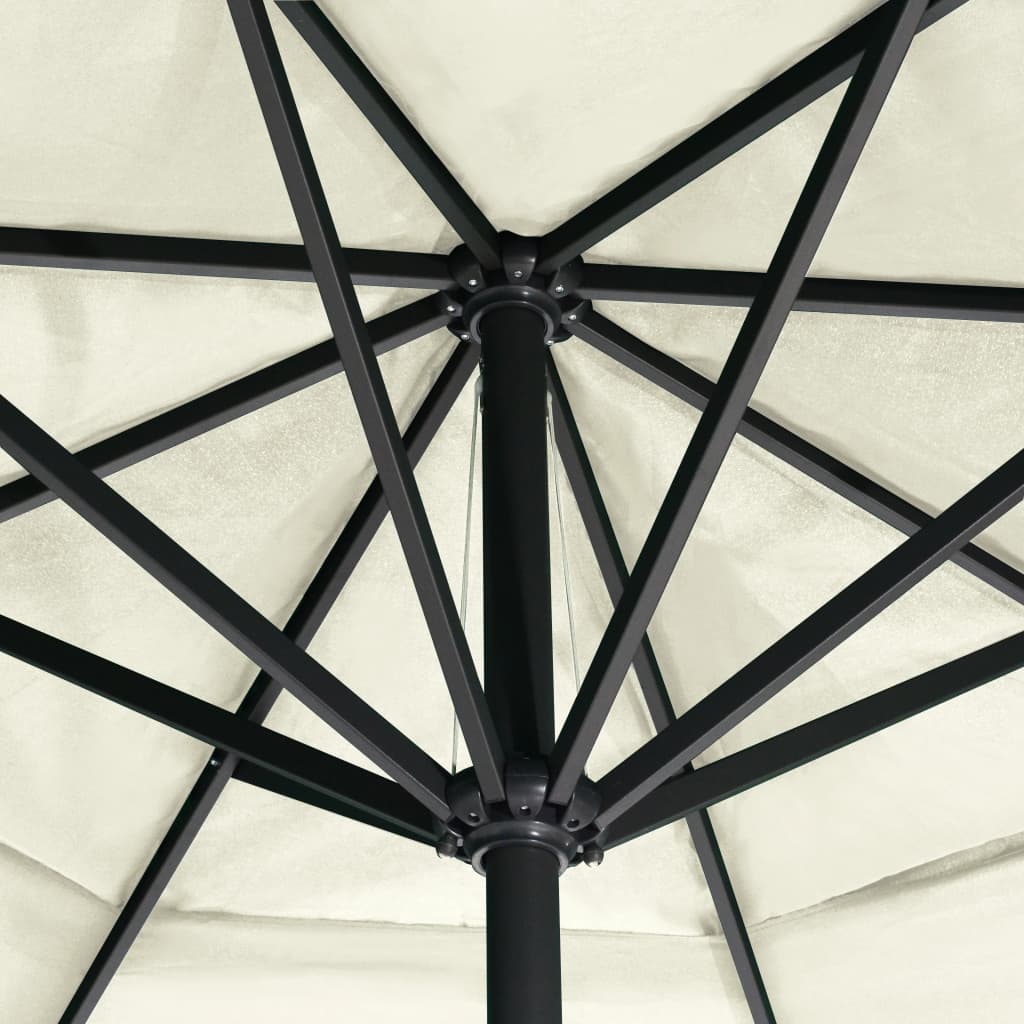 Sun Umbrella with Aluminum Pole 600 cm Sand White