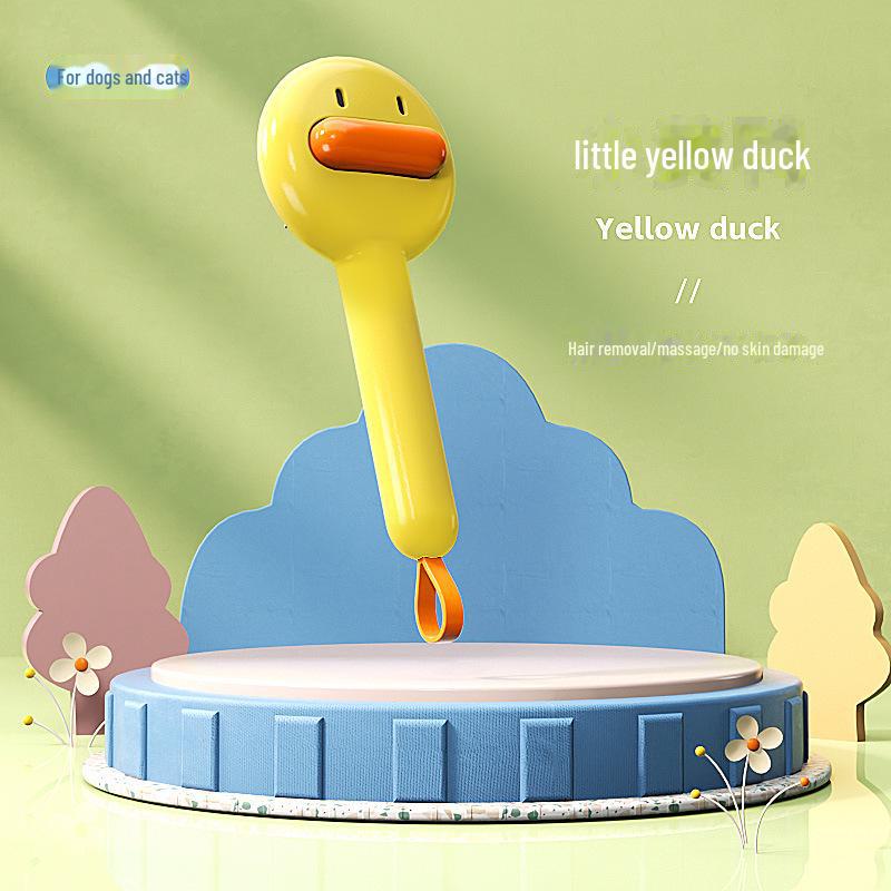 Pet Hair Removal Brush: Yellow Duck Design Cat & Dog Comb