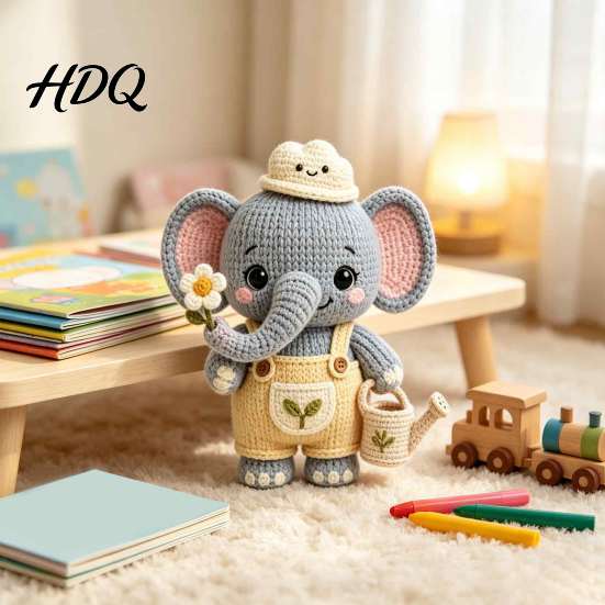 Charming Collectible Doll Handmade Knitted for Kids Soft Crochet Forest Animal Plush Toy Healing Gift Friends Cute Hand Woven Stuffed Doll,