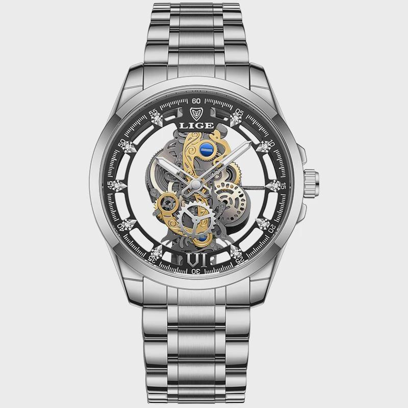 Men Watch Skeleton Quartz Wristwatch Gold Skeleton Retro Man Watch Top Brand Luxury Clock Mens Watches