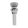 Sink Drain Stopper Copper Stainless Steel Bathroom Wash Basin Sink Drain Part for Home KitchenSilver with Overflow