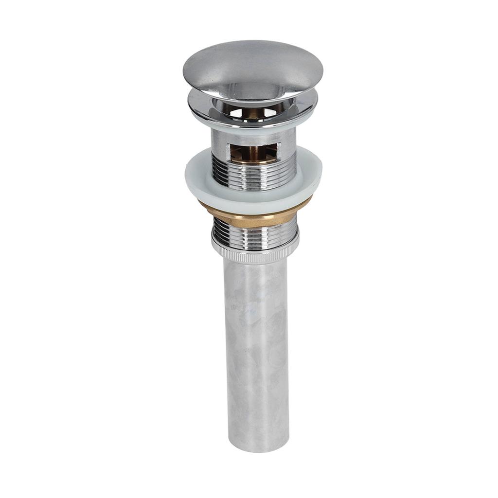 Sink Drain Stopper Copper Stainless Steel Bathroom Wash Basin Sink Drain Part for Home KitchenSilver with Overflow